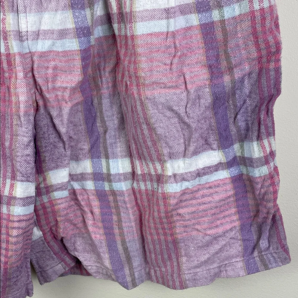 Vintage Shah Safari Pleated Shorts Smocked Waist Pink Plaid